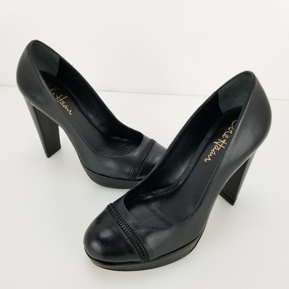 💖4” High Heel Cole Haan NikeAir Black Leather